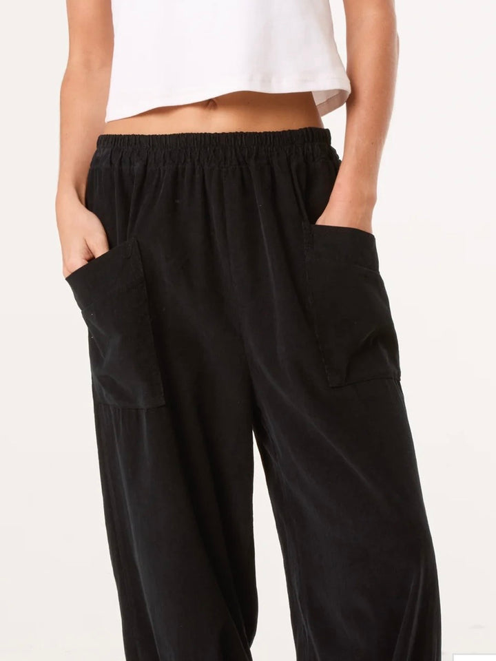 Bromwyn Cord Barrel Trousers BLACK