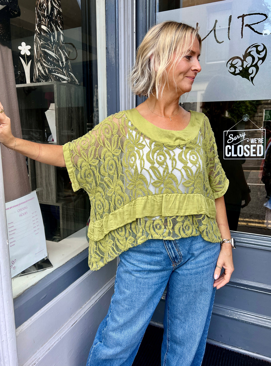 Annie Lace Top AVOCADO
