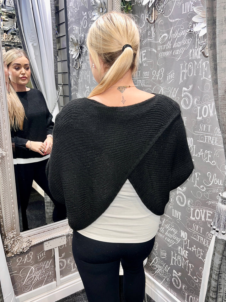 Bianca Crossover Knit BLACK