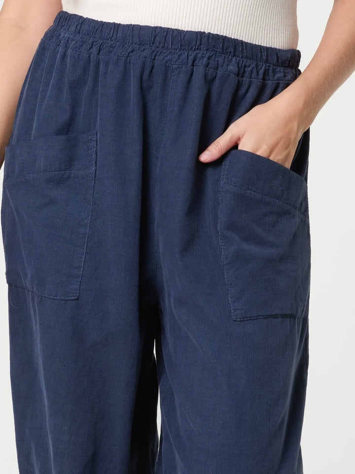 Bromwyn Cord Barrel Trousers NAVY