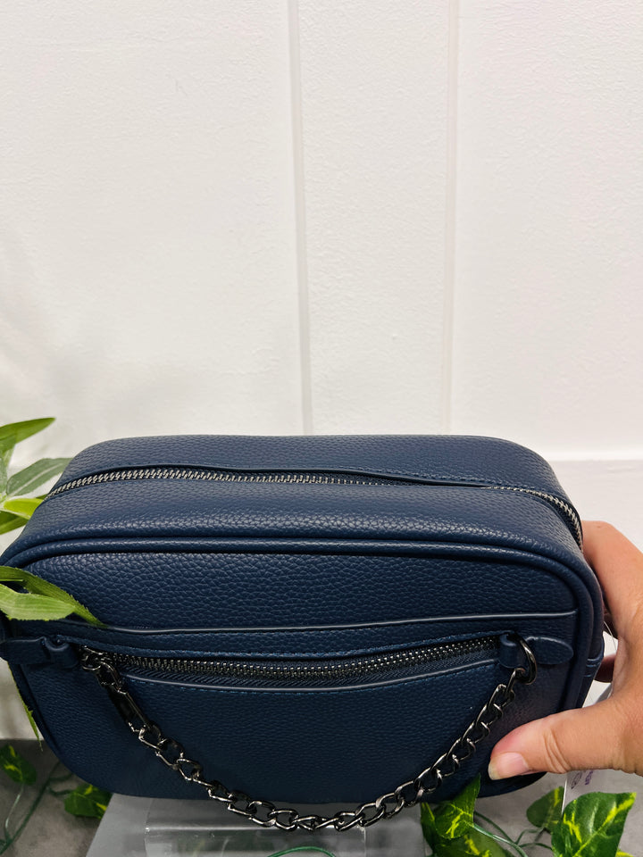 Edith Chain Detail Camera Bag NAVY