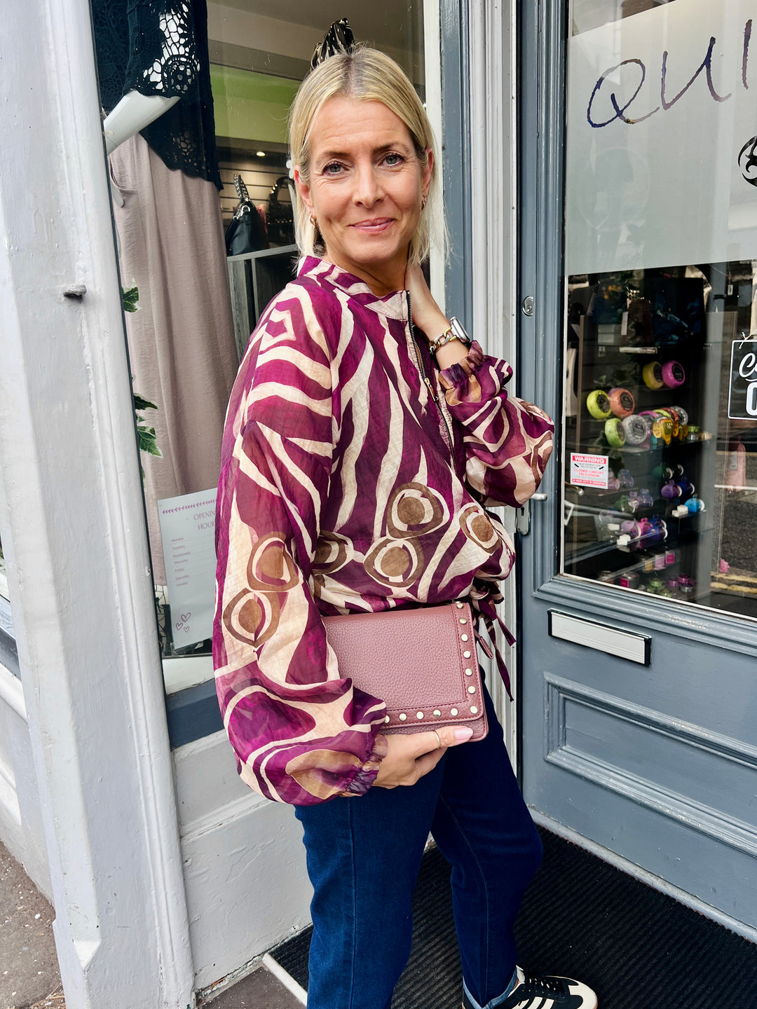 Riva Sheer Bomber Jacket BERRY
