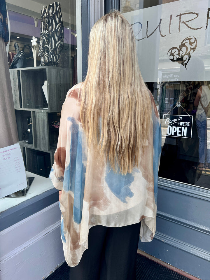 Grace Floaty Silk Blouse DENIM