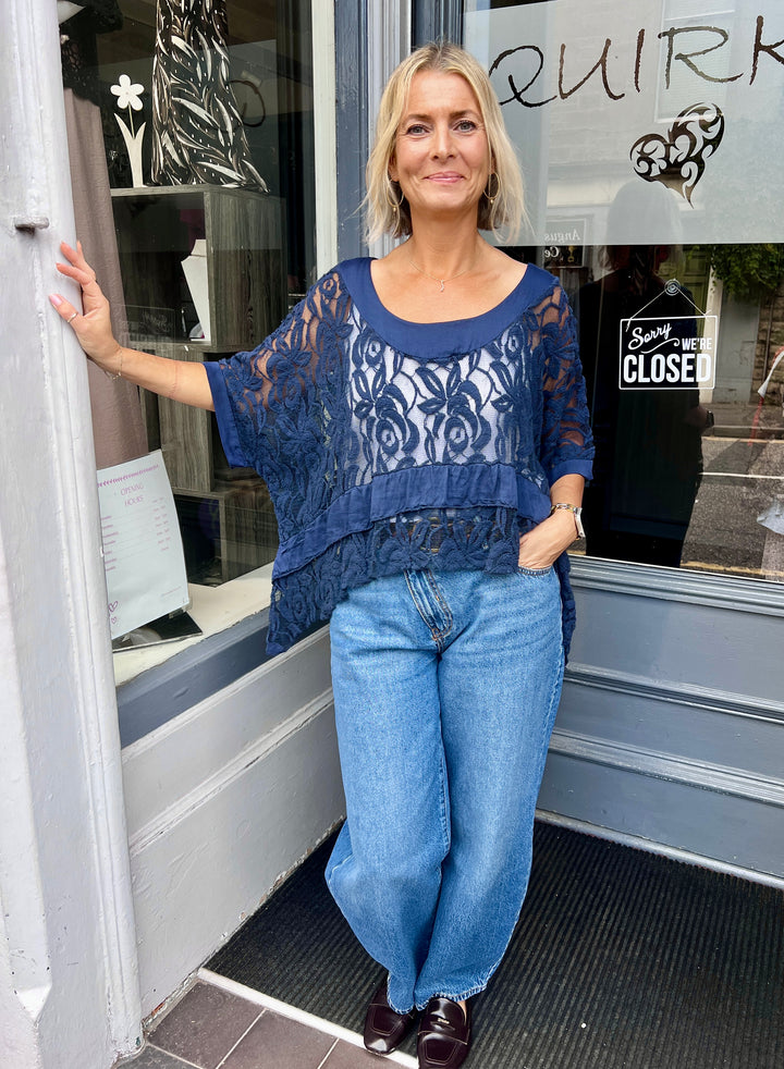 Annie Lace Top NAVY