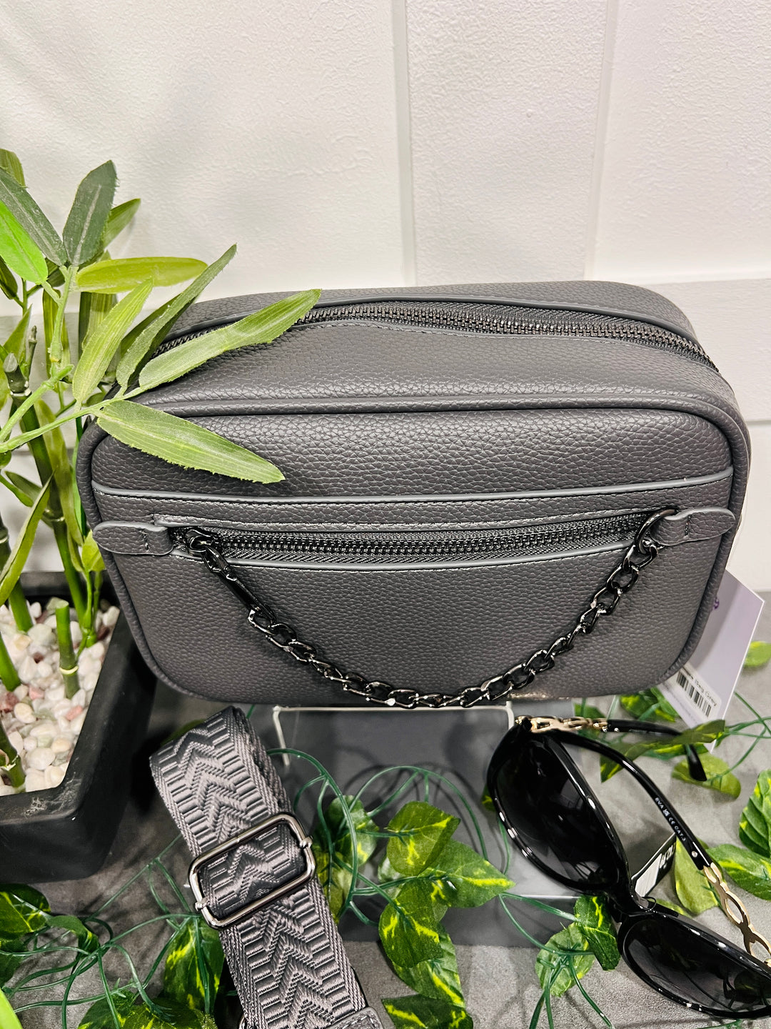 Edith Chain Detail Camera Bag GREY