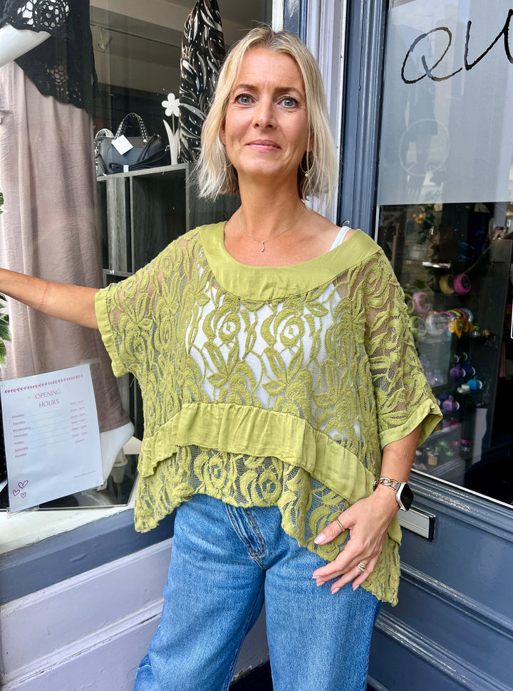 Annie Lace Top AVOCADO