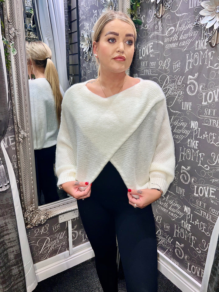 Bianca Crossover Knit WINTER WHITE