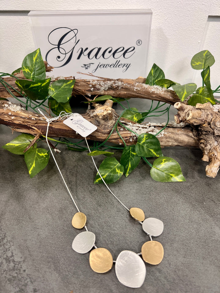 Gracee Short Brushed Pendant SILVER/GOLD