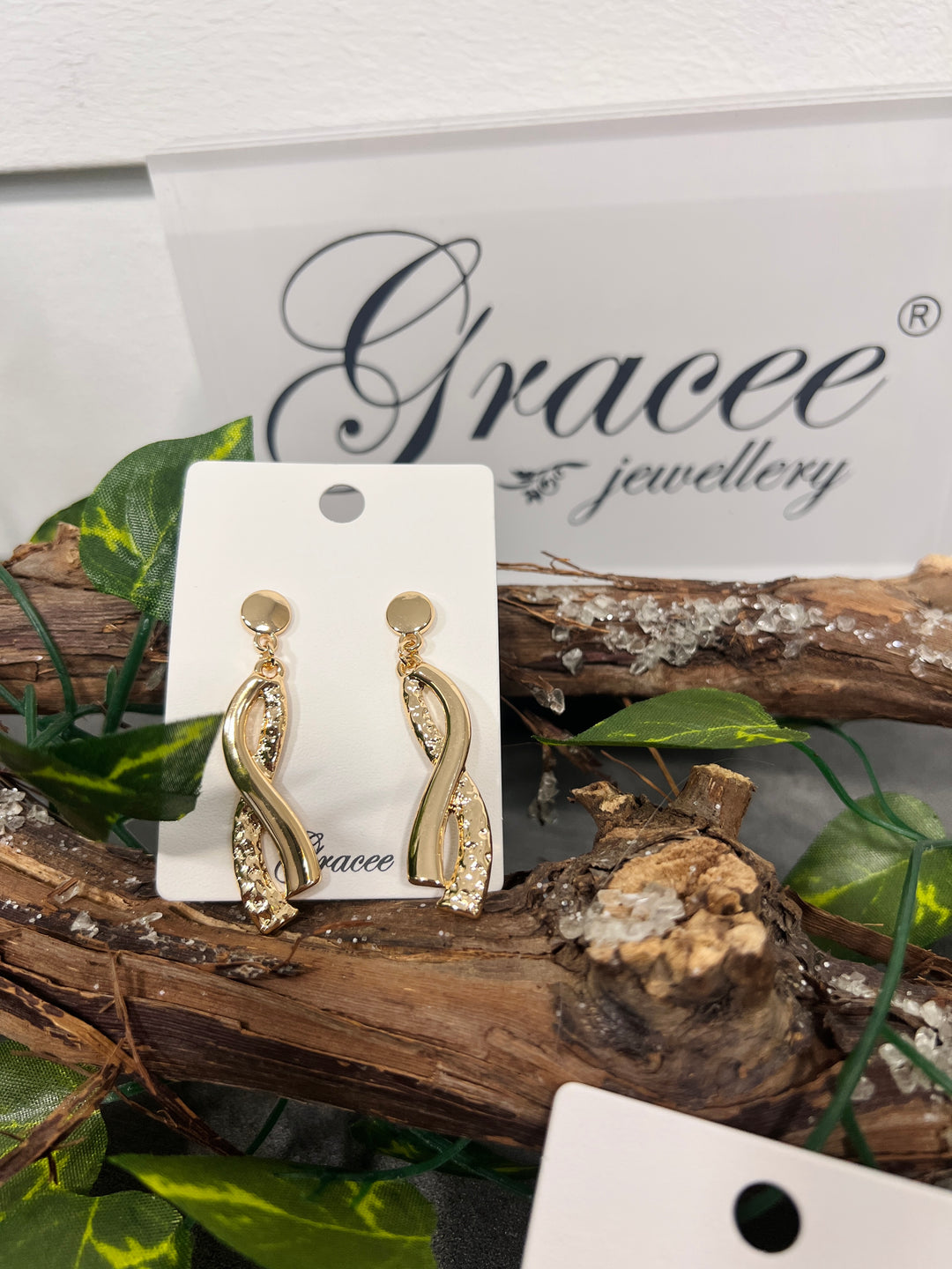 Gracee Textured Twist Earrings GOLD