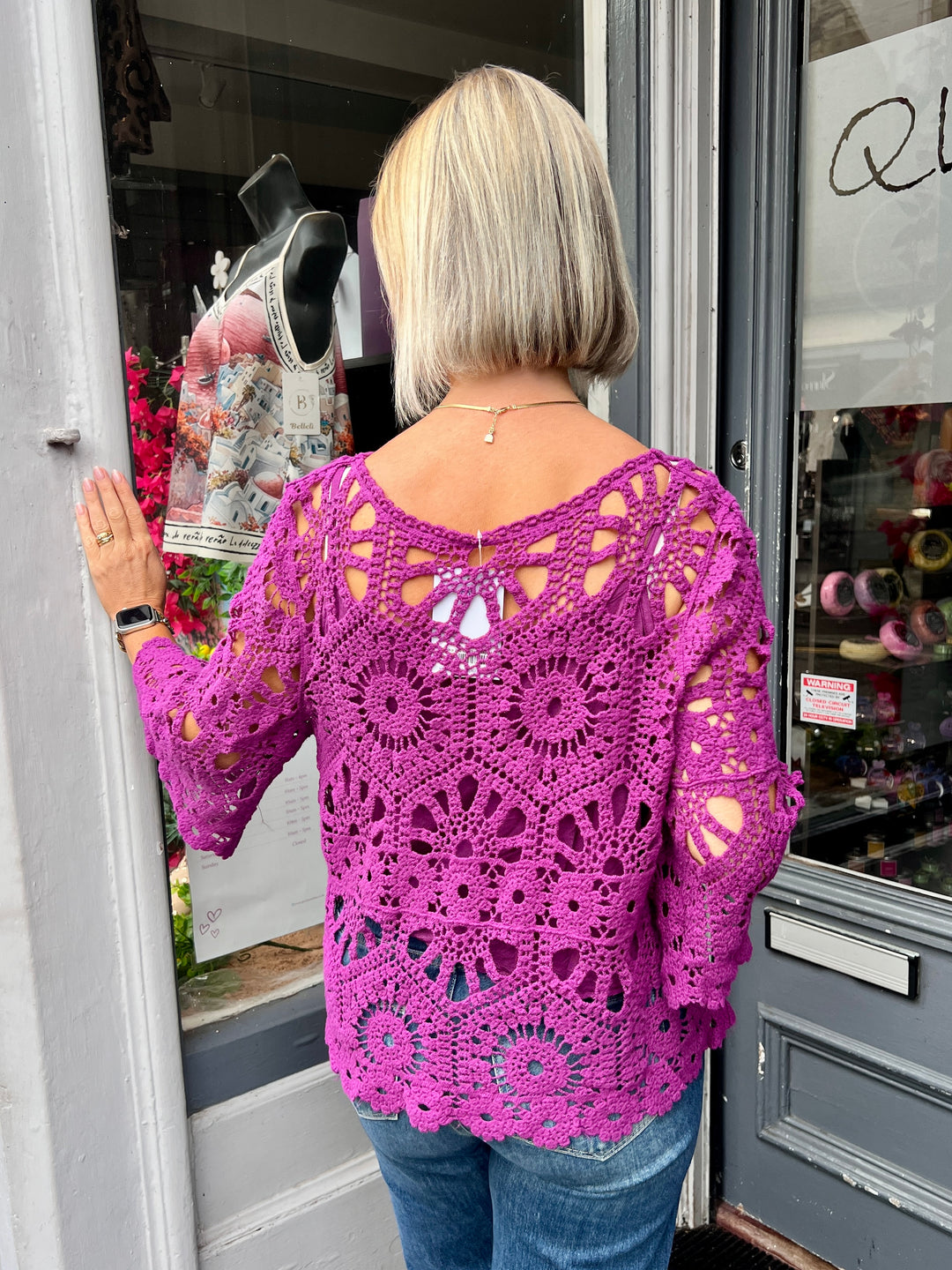 Saskia Crochet With Vest MAGENTA