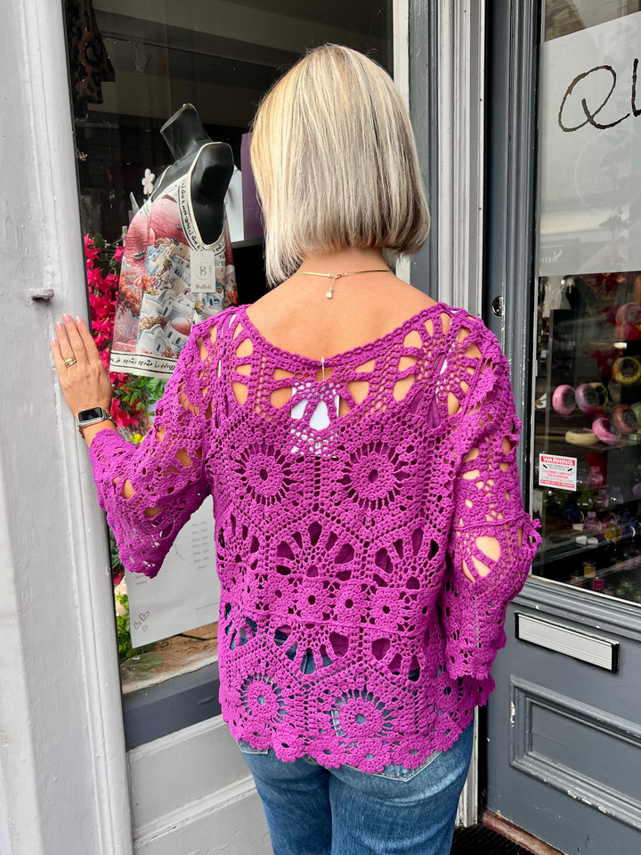 Saskia Crochet With Vest MAGENTA