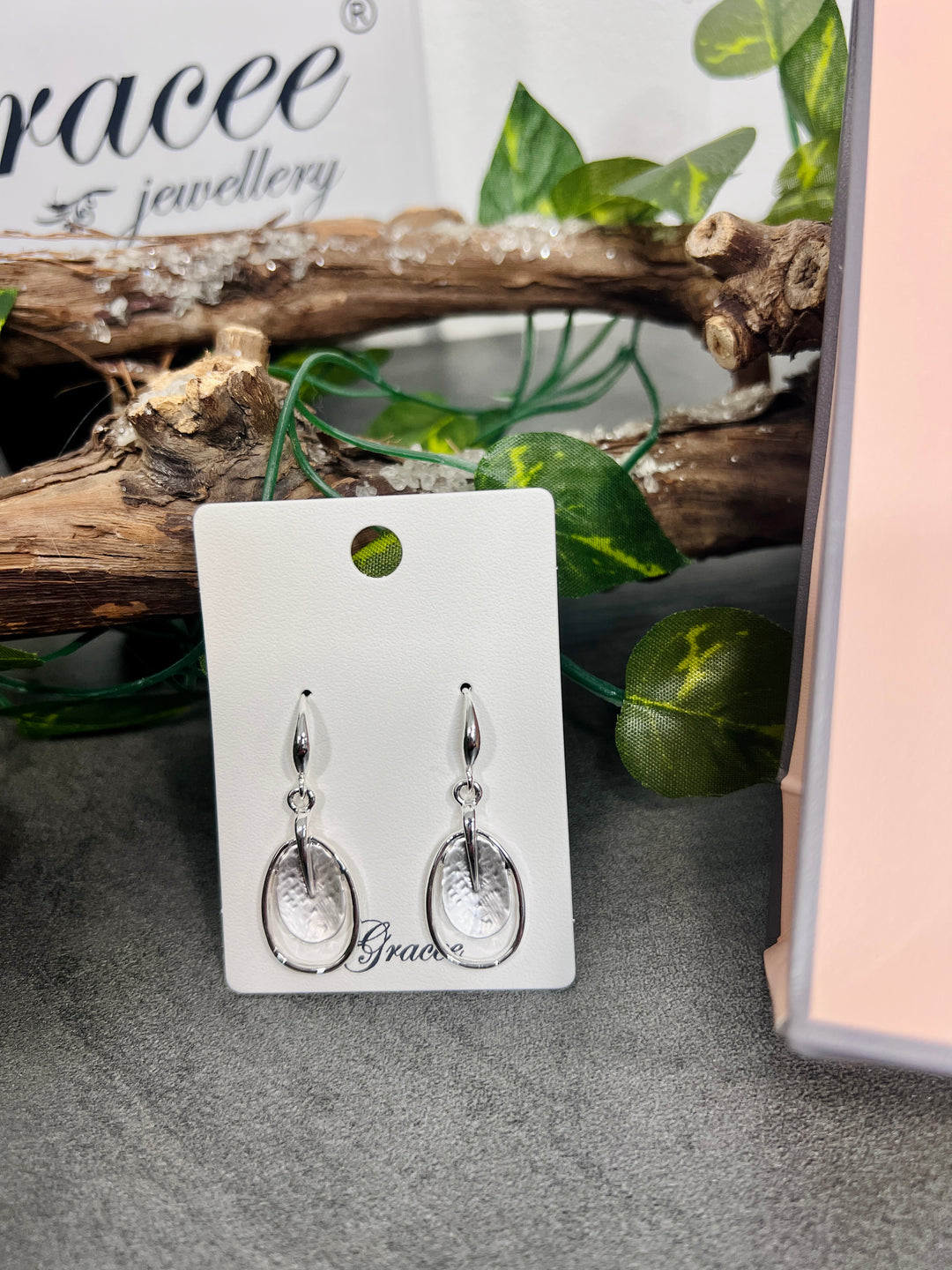Gracee Oval Double Disc Earrings SILVER