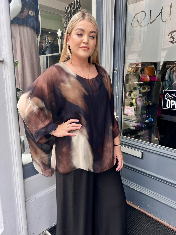 Grace Floaty Silk Blouse BLACK