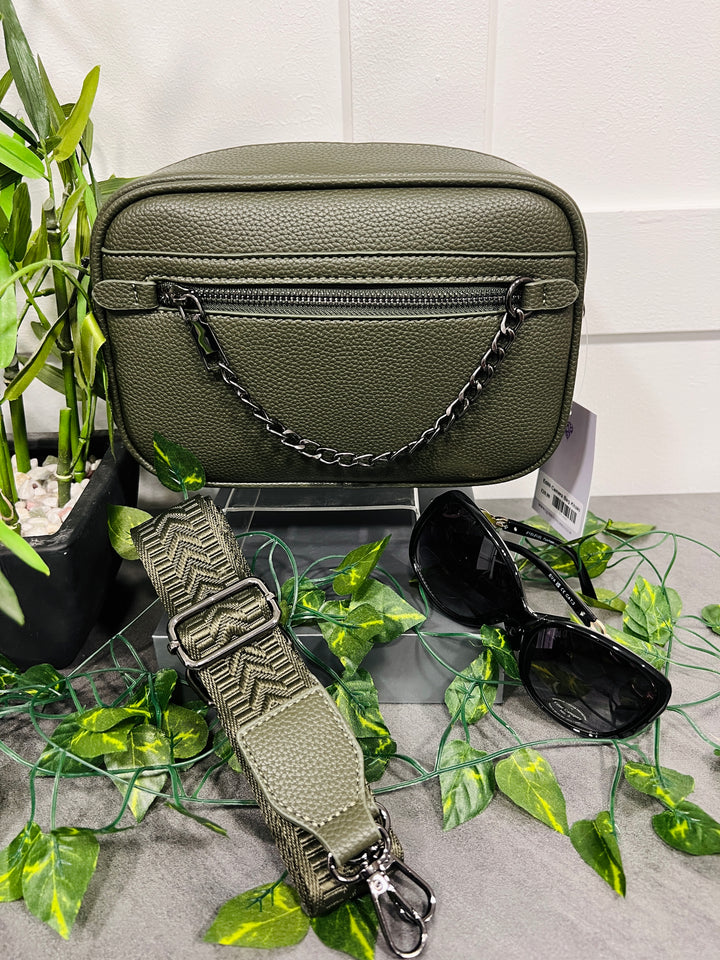 Edith Chain Detail Camera Bag KHAKI