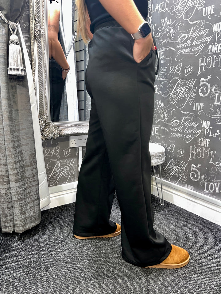 Lola Wide Leg Joggers BLACK