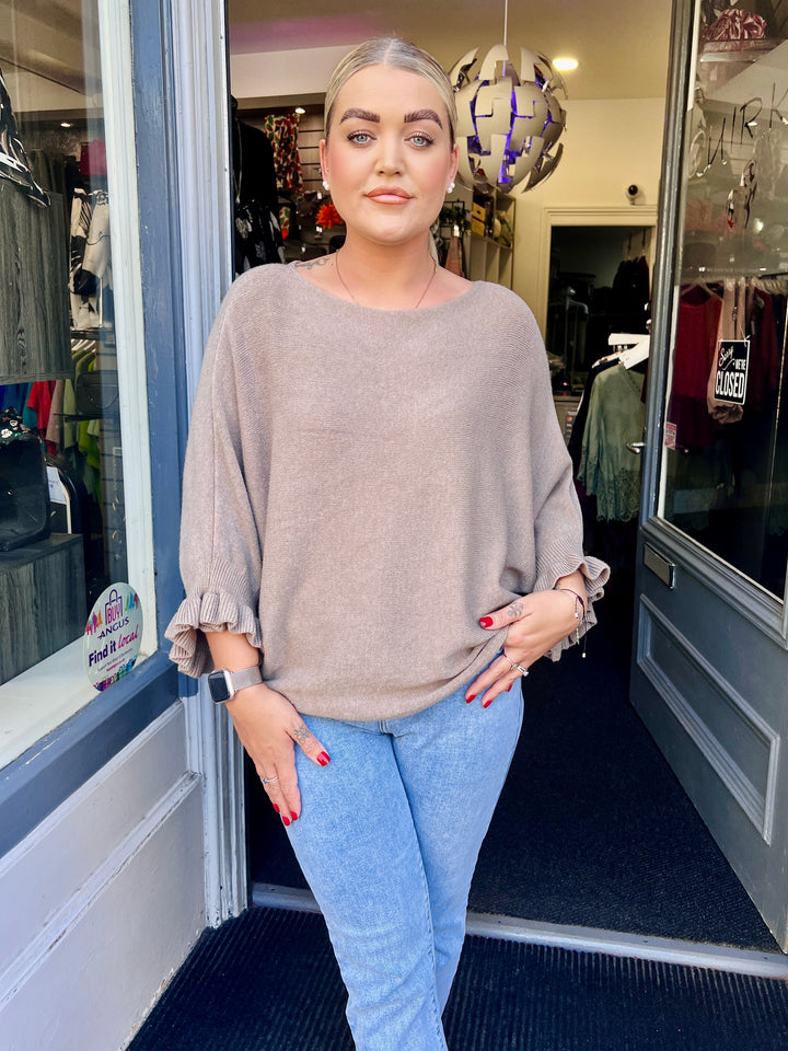 Klara Frill Sleeve Knit MOCHA