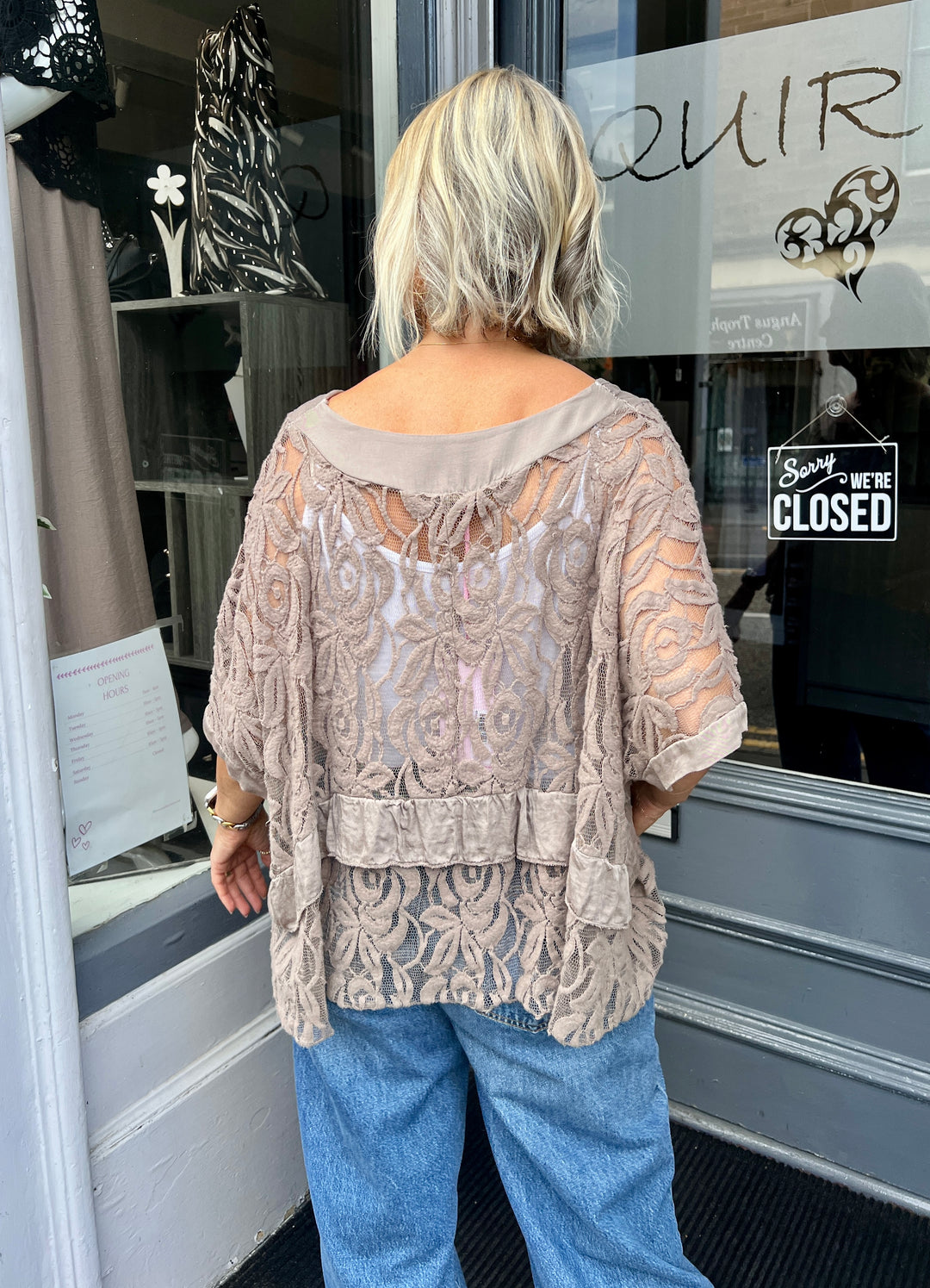 Annie Lace Top MOCHA