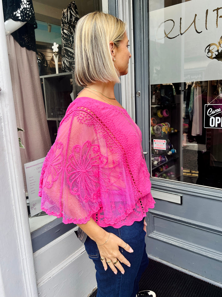 Luna Butterfly Top CERISE