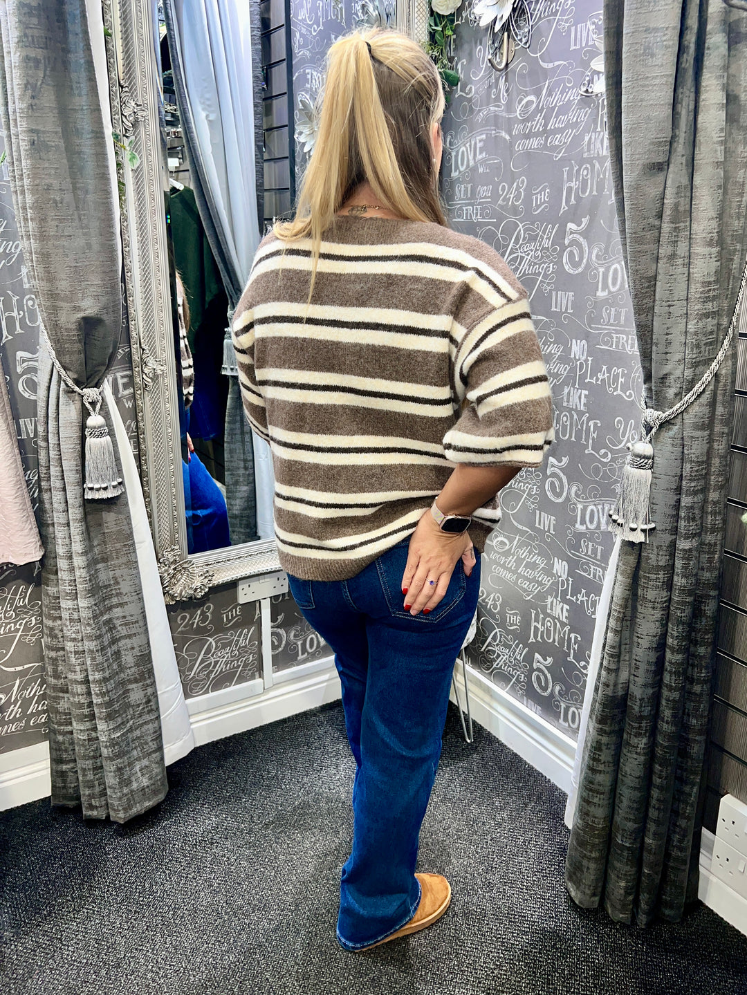 Callen Striped Knit MOCHA