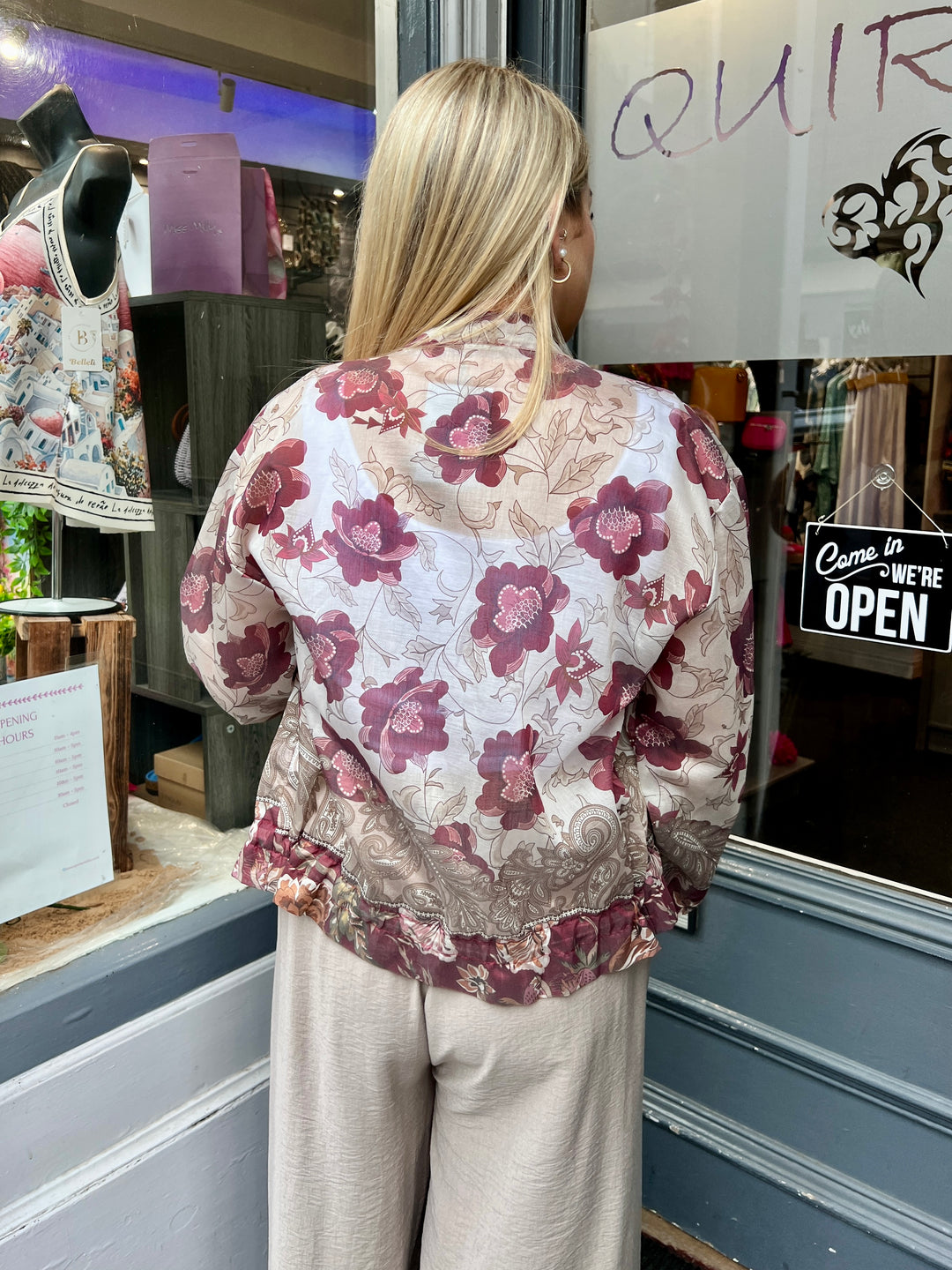 Floral Paisley Print Bomber Jacket WINE