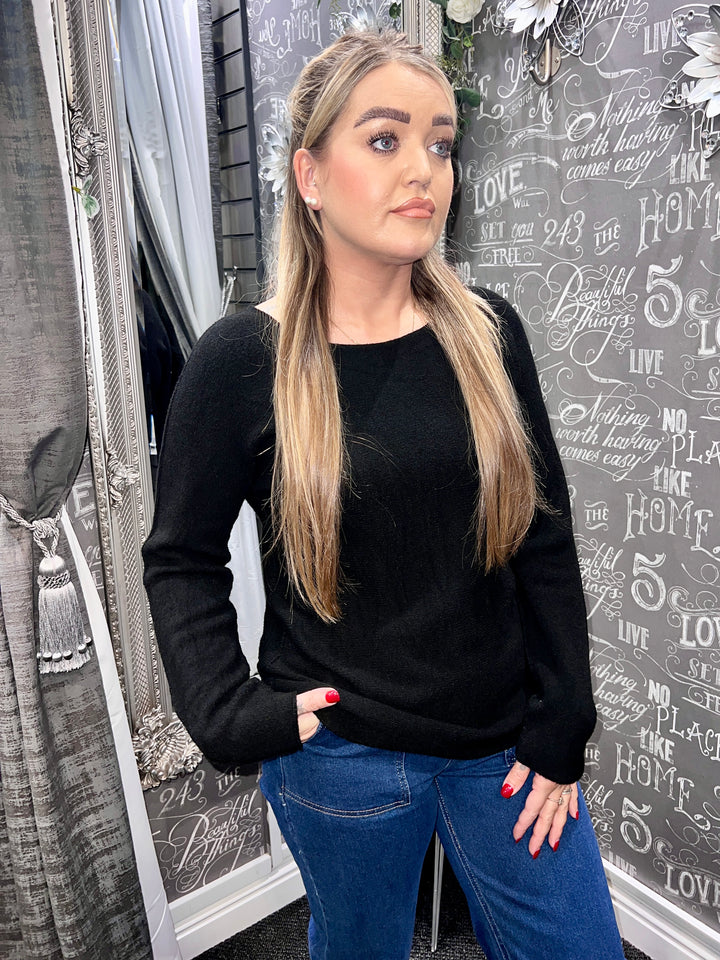 Italian Knit Jumper BLACK