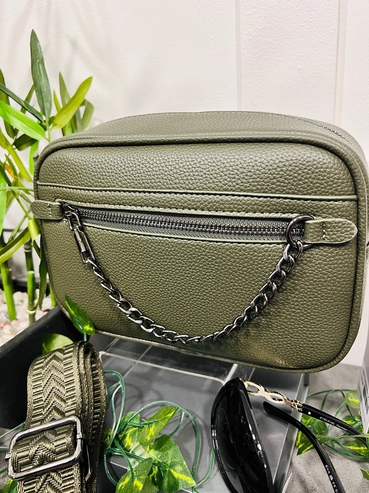 Edith Chain Detail Camera Bag KHAKI