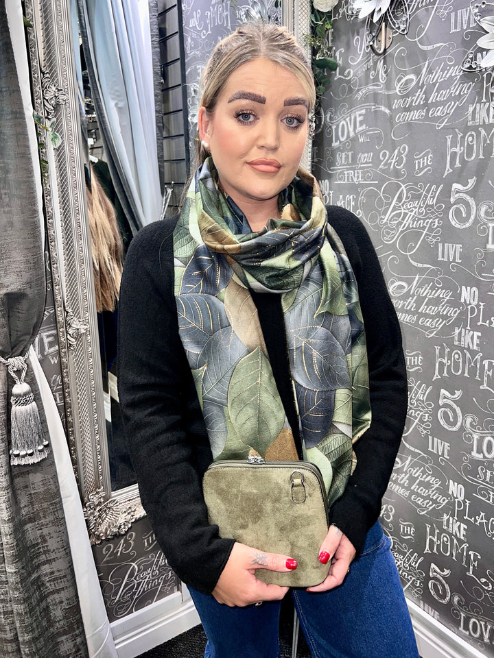 Multi Leaf Scarf KHAKI