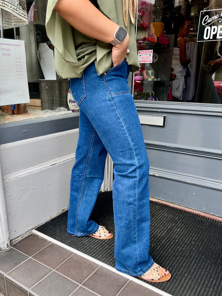 Lisa Wide Leg Jeans DARK BLUE