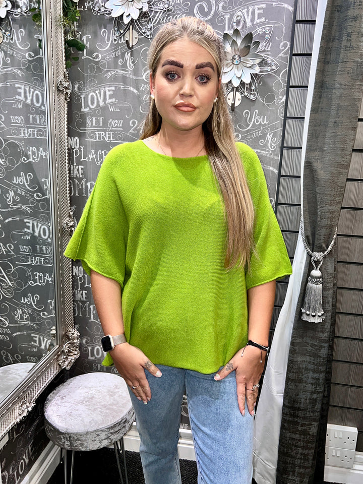 Sandi Italian Soft Knit Short Sleeve Jumper APPLE