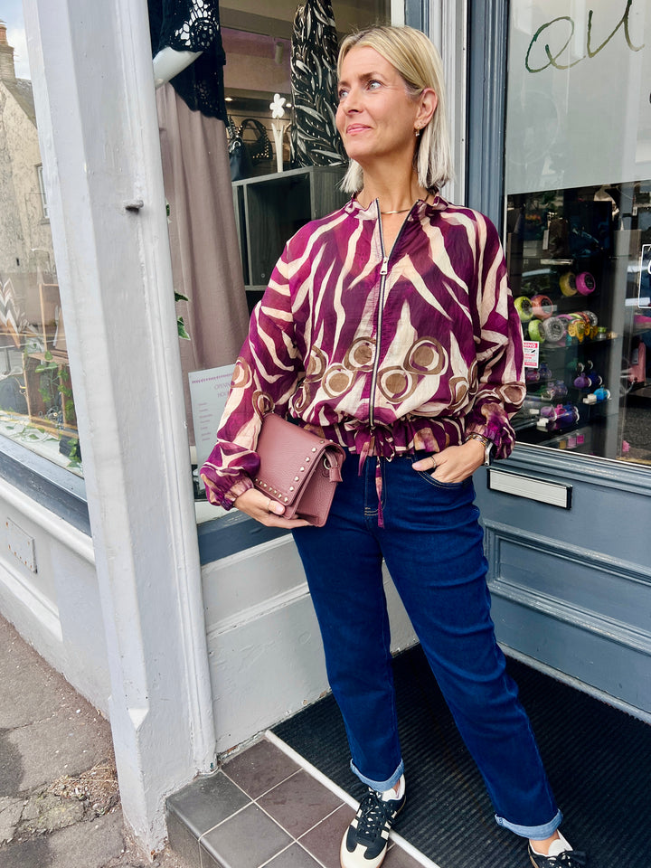 Riva Sheer Bomber Jacket BERRY
