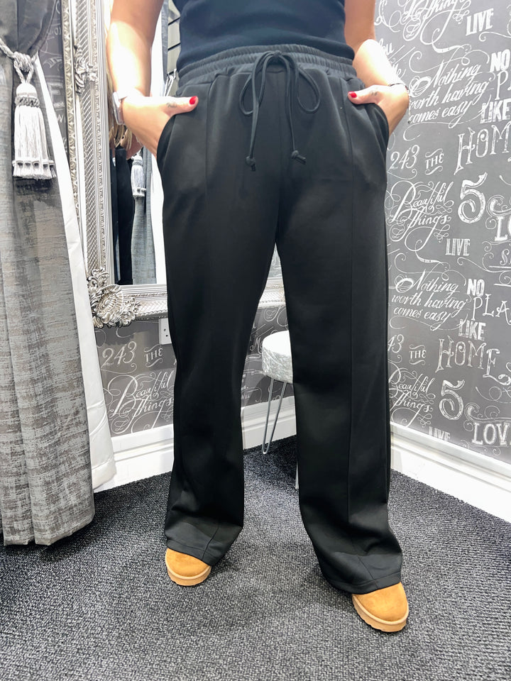 Lola Wide Leg Joggers BLACK