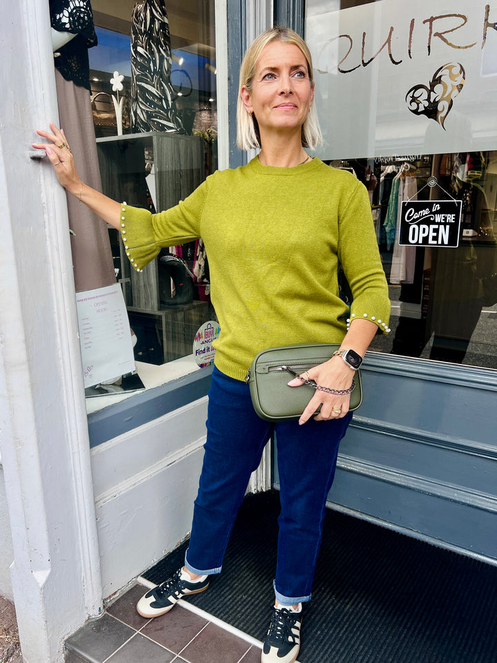 Harriet Pearl Sleeve Knit PISTACHIO