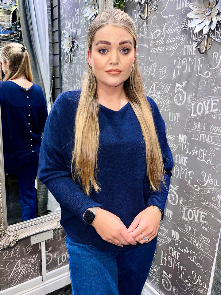 Pearl Back Jumper NAVY