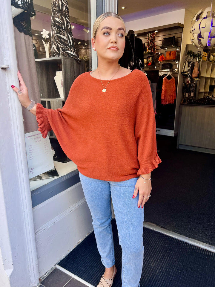 Klara Frill Sleeve Knit RUST