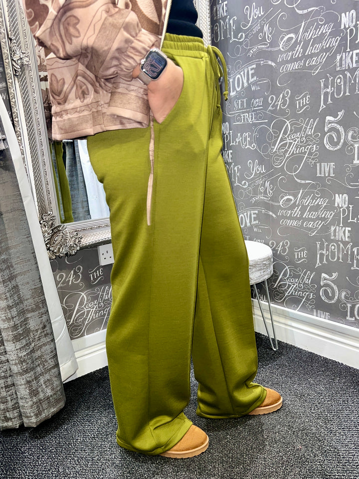Lola Wide Leg Joggers OLIVE