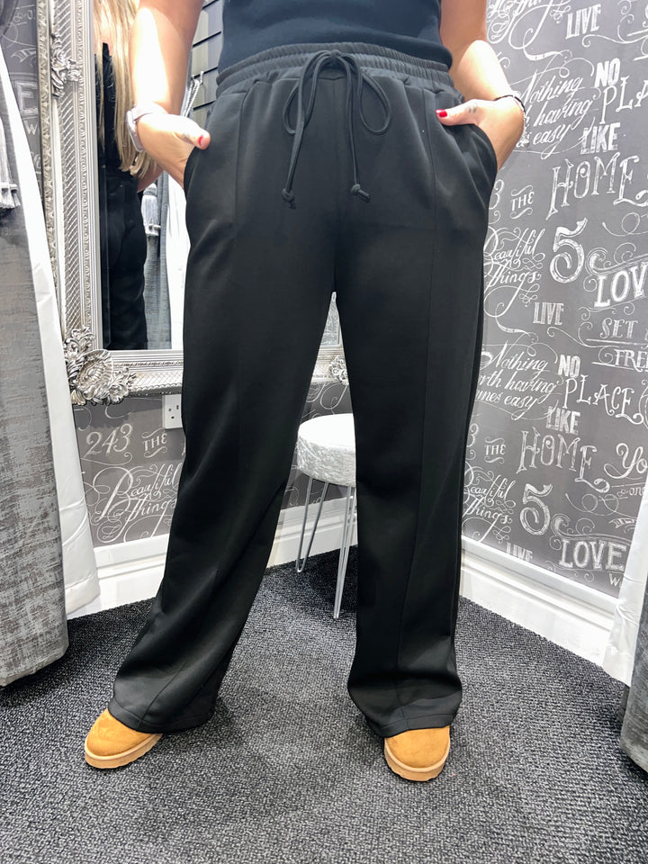 Lola Wide Leg Joggers BLACK