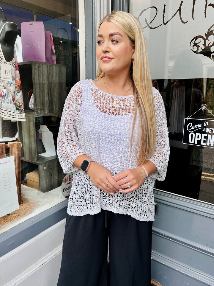 Tabitha Popcorn Jumper LIGHT GREY