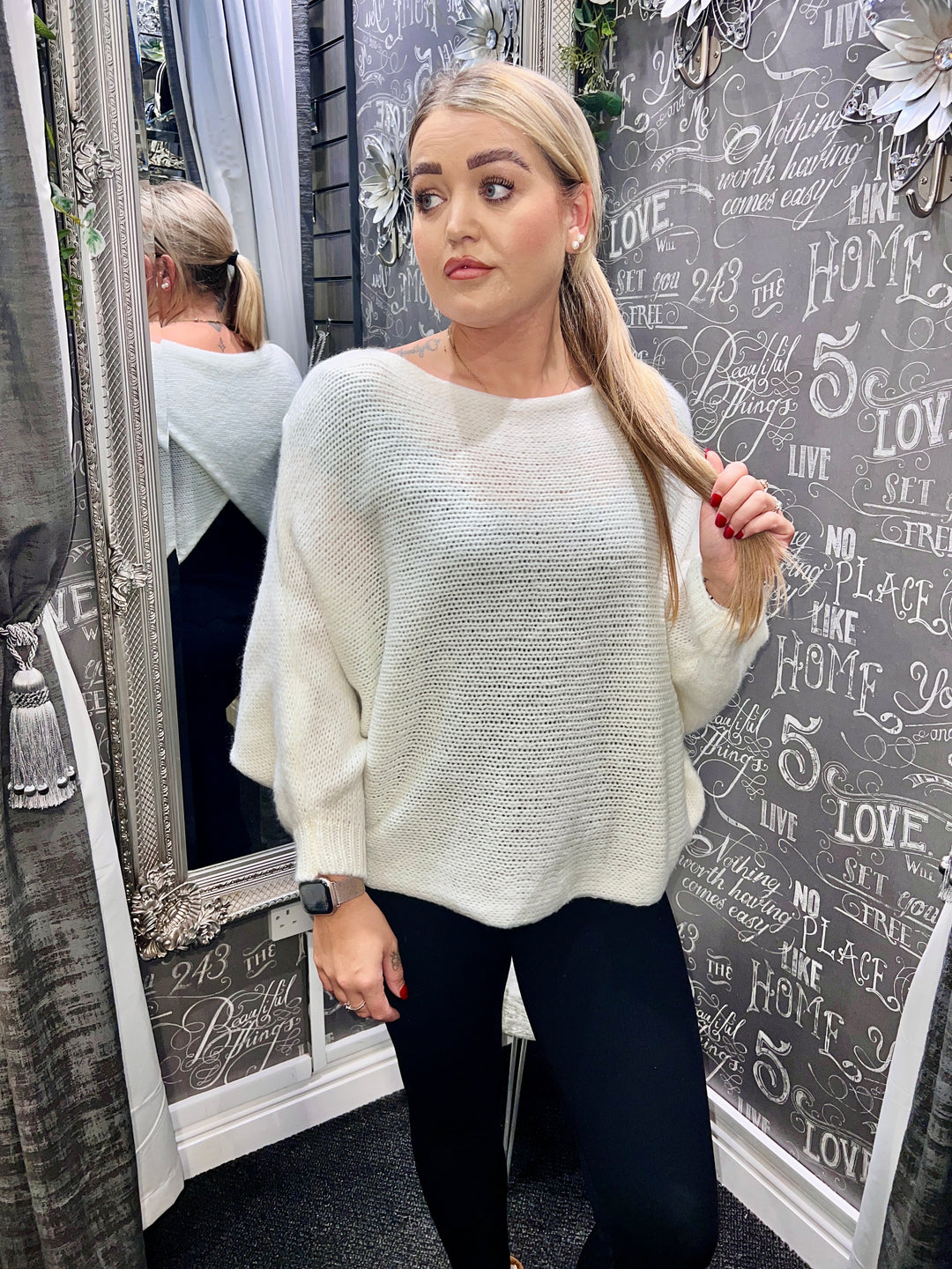 Bianca Crossover Knit WINTER WHITE