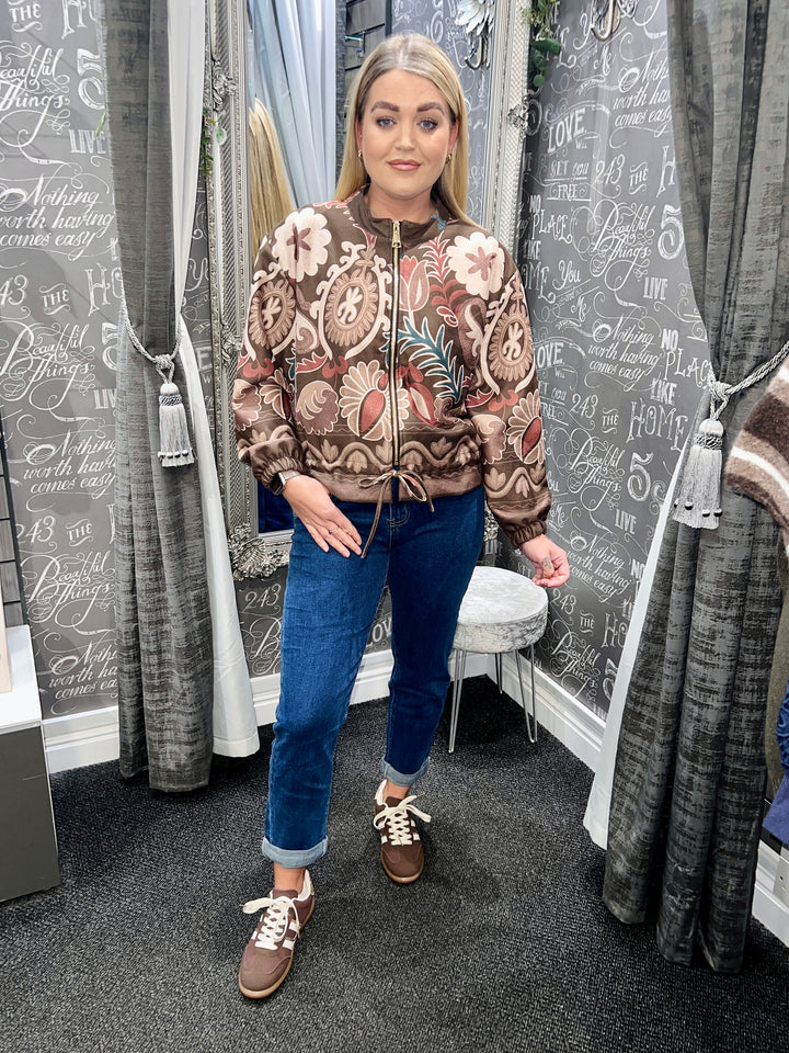 Ariana Soft Feel Floral Jacket BROWN