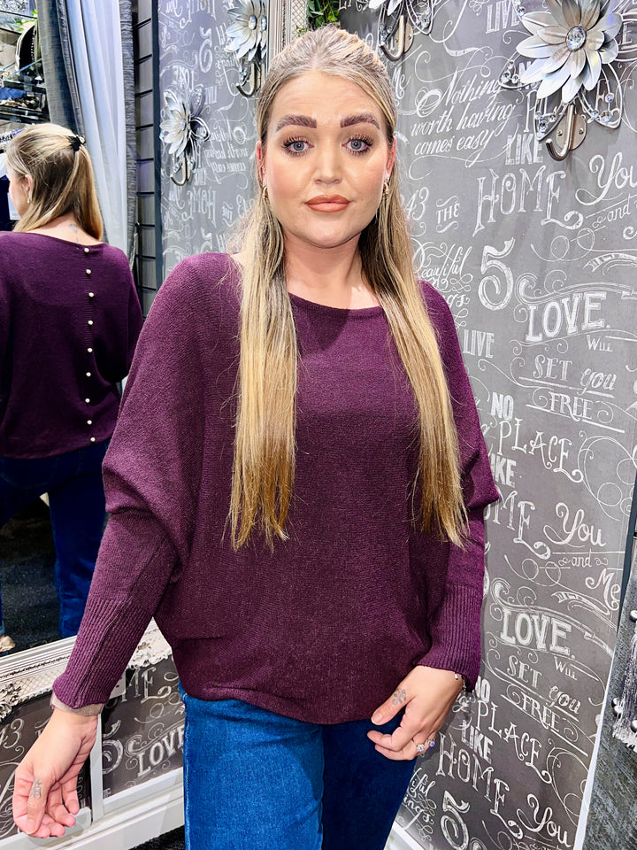 Pearl Back Jumper BERRY