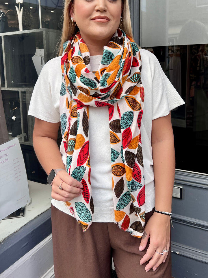 Leaf Print Scarf MULTICOLOUR