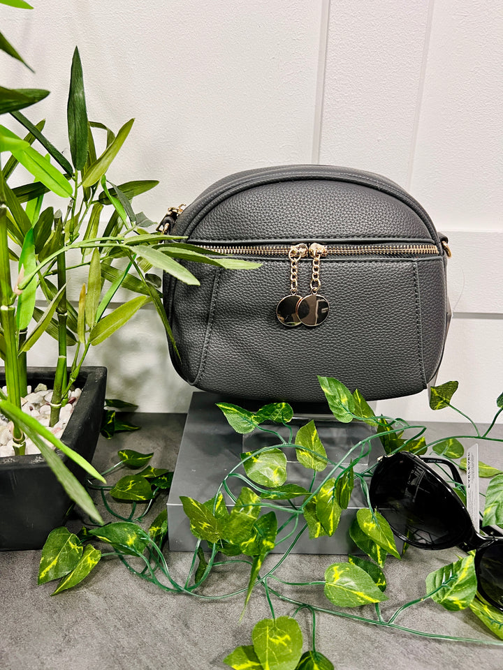 Toyah Gold Disc Zip Camera Bag GREY