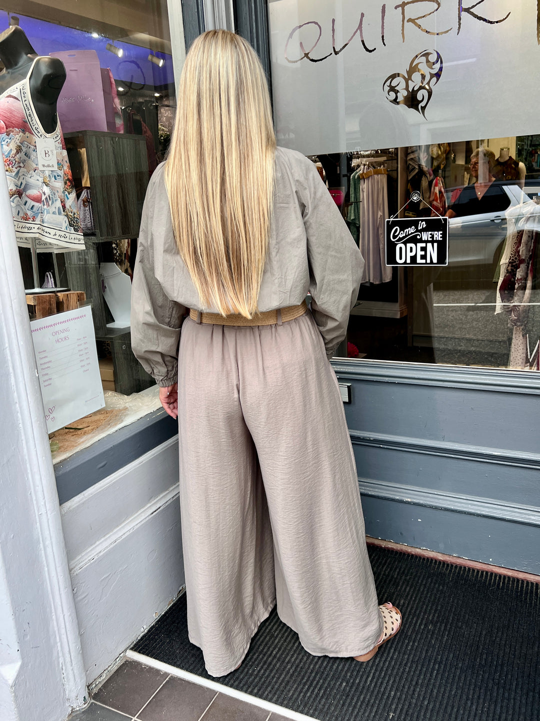 Blaire Wide Leg Belted Trousers MOCHA