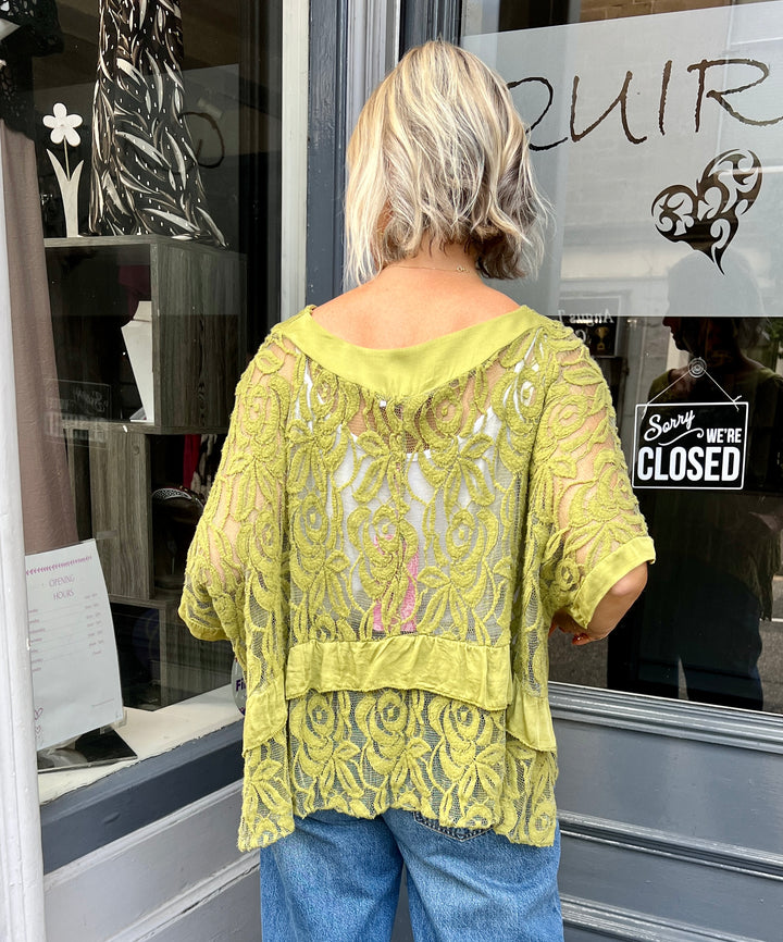 Annie Lace Top AVOCADO