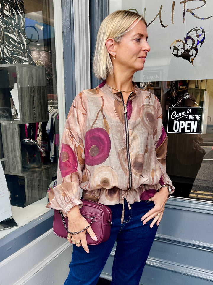 Jevan Sheer Bomber Jacket BEIGE