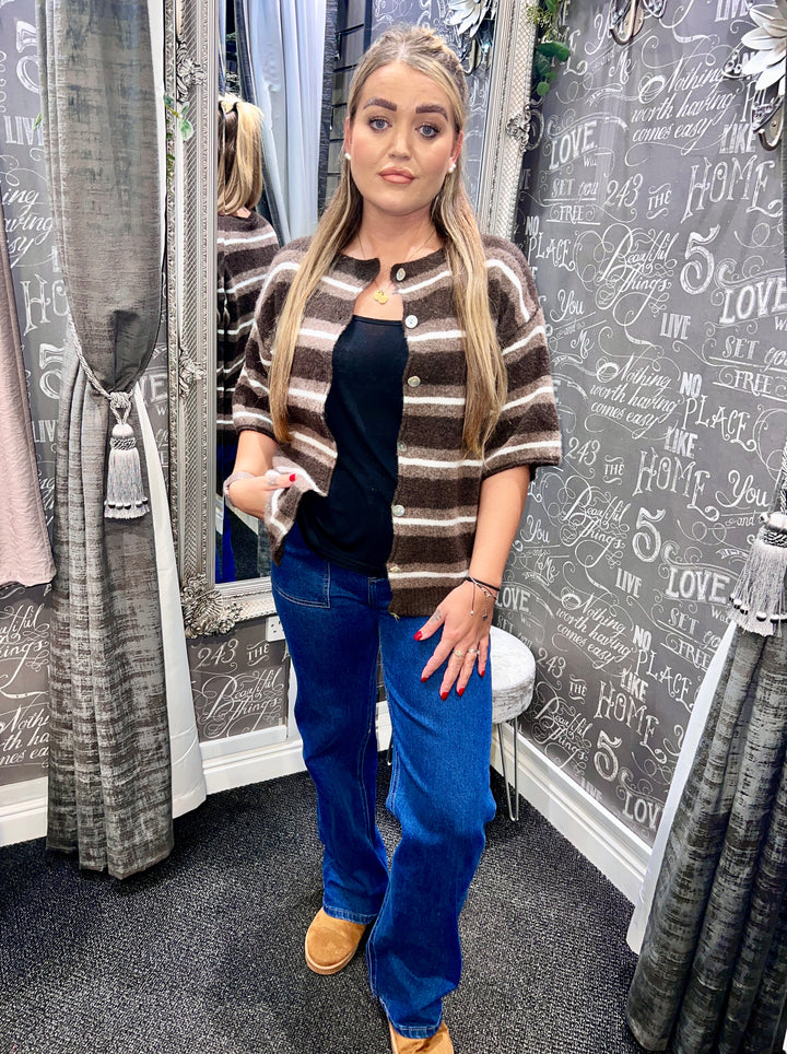 Callen Striped Knit CHOCOLATE