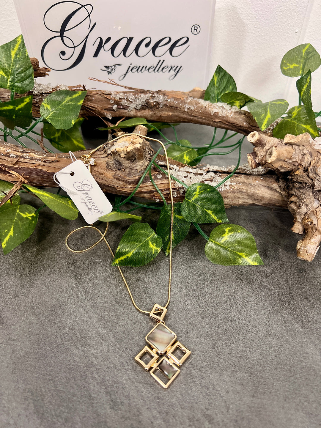 Gracee Short Square Abstract Necklace GOLD
