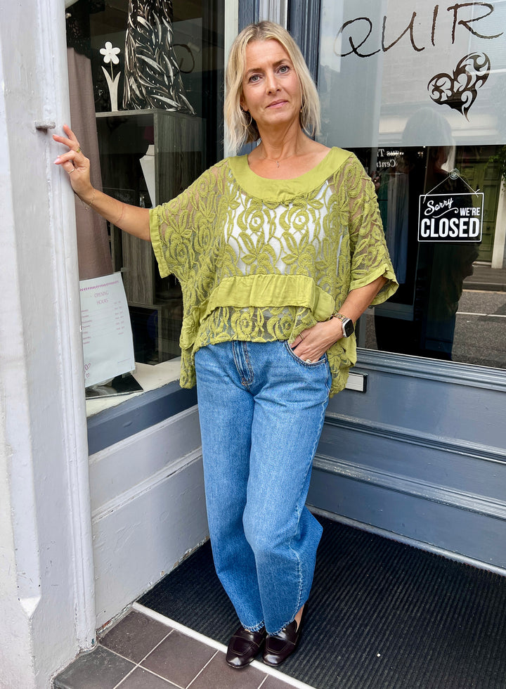 Annie Lace Top AVOCADO
