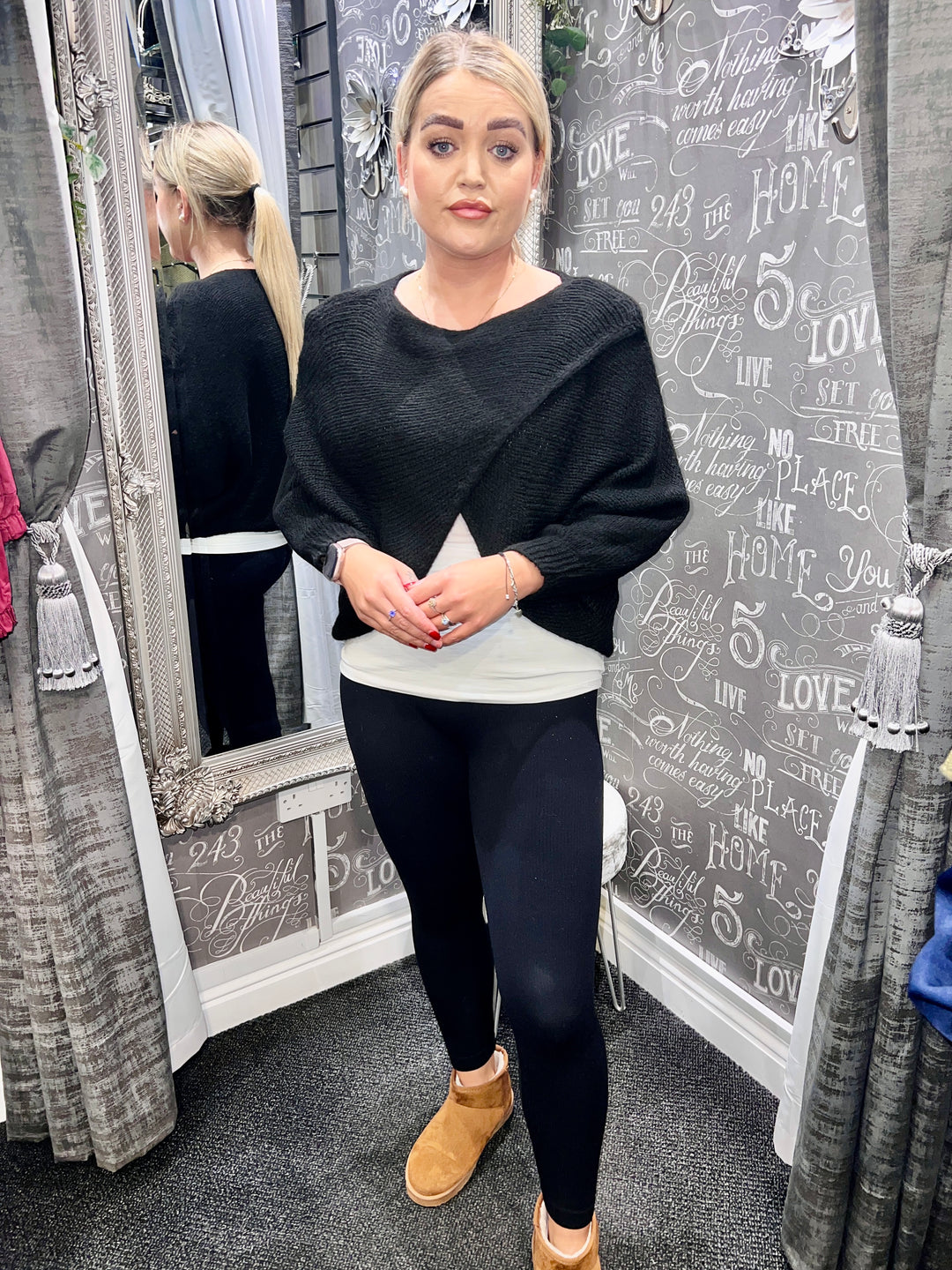 Bianca Crossover Knit BLACK