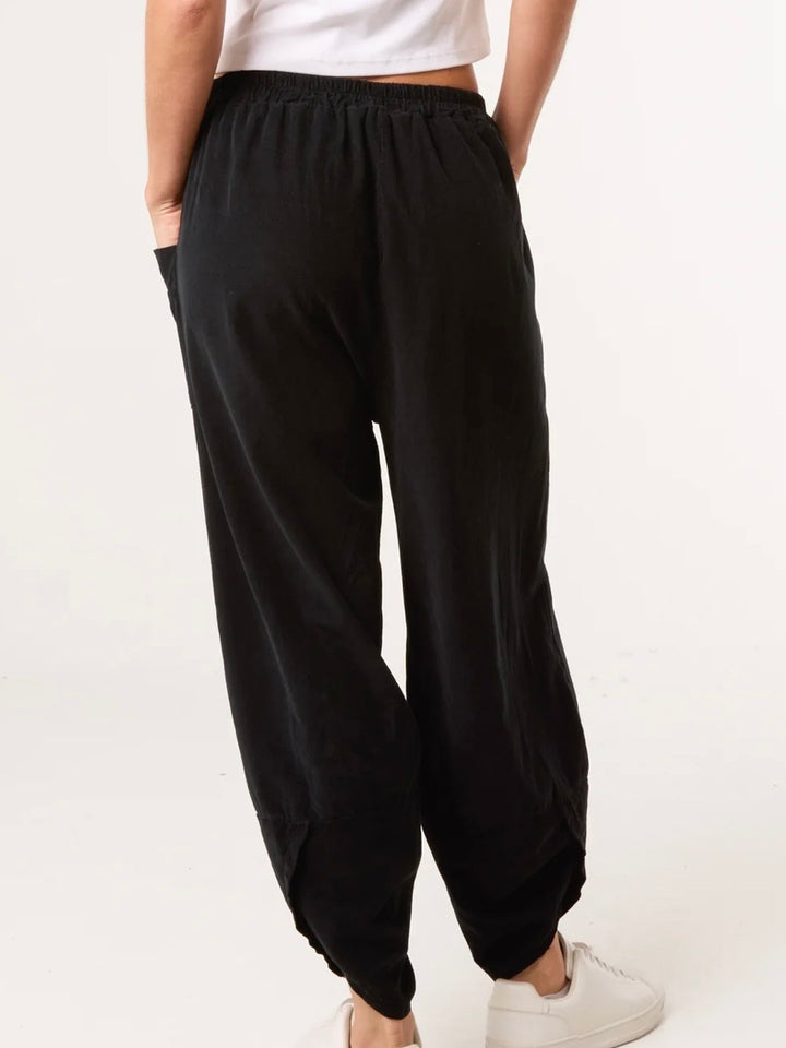 Bromwyn Cord Barrel Trousers BLACK